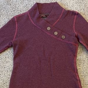 Prana 3-Button Sweater, Size XS, Two-tone Dark Pink